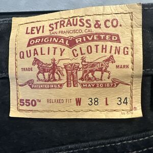 VTG 90s Levi's 550 Relaxed Fit Straight Leg Jeans 38x34 Black MADE IN USA 1998